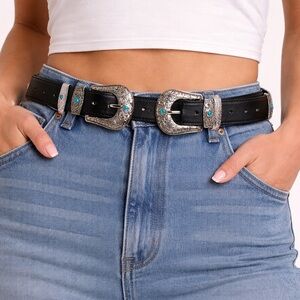 Western Alloy Buckle Belt - Made in Italy